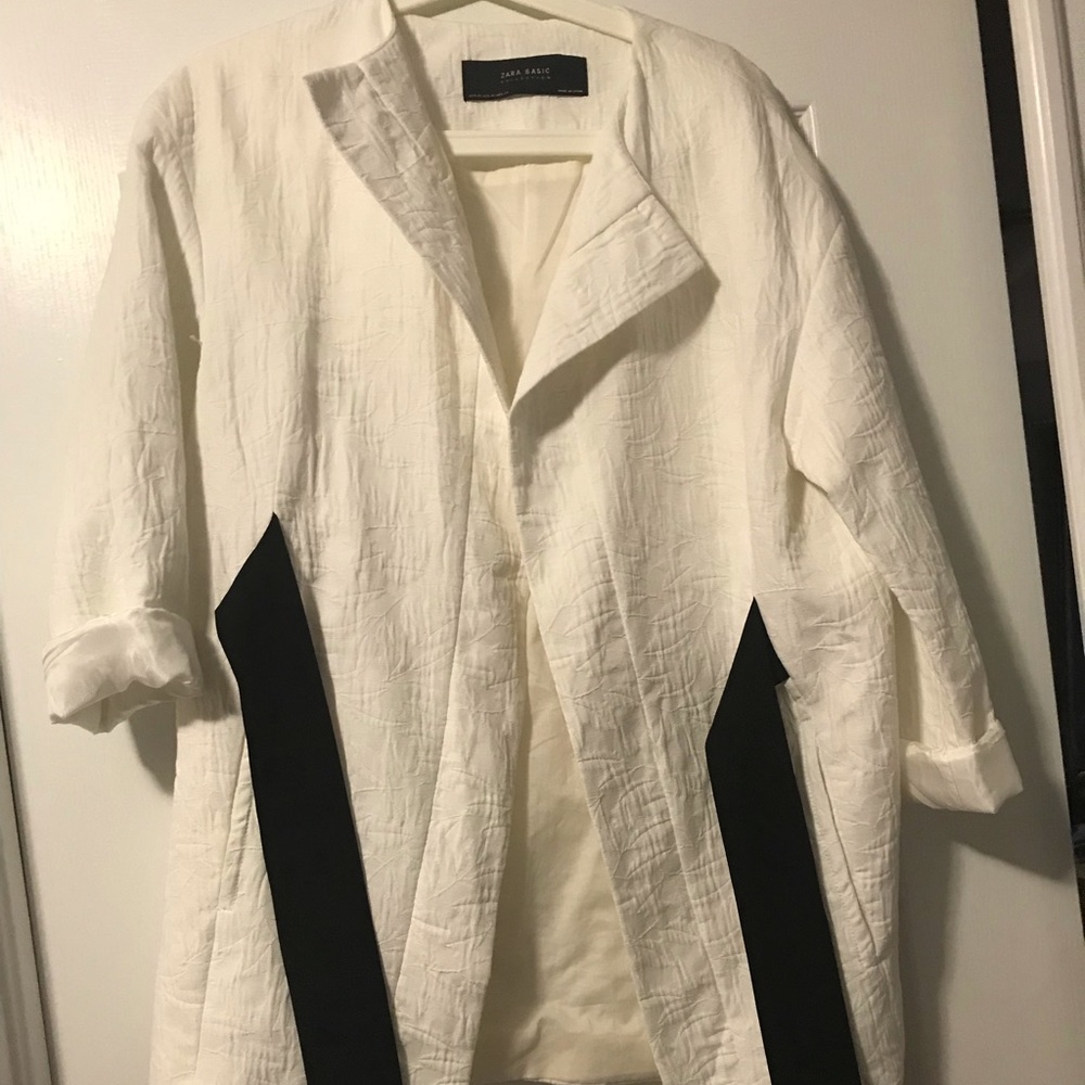 Zara Basic Collection White Fall/Spring Coat - image 1